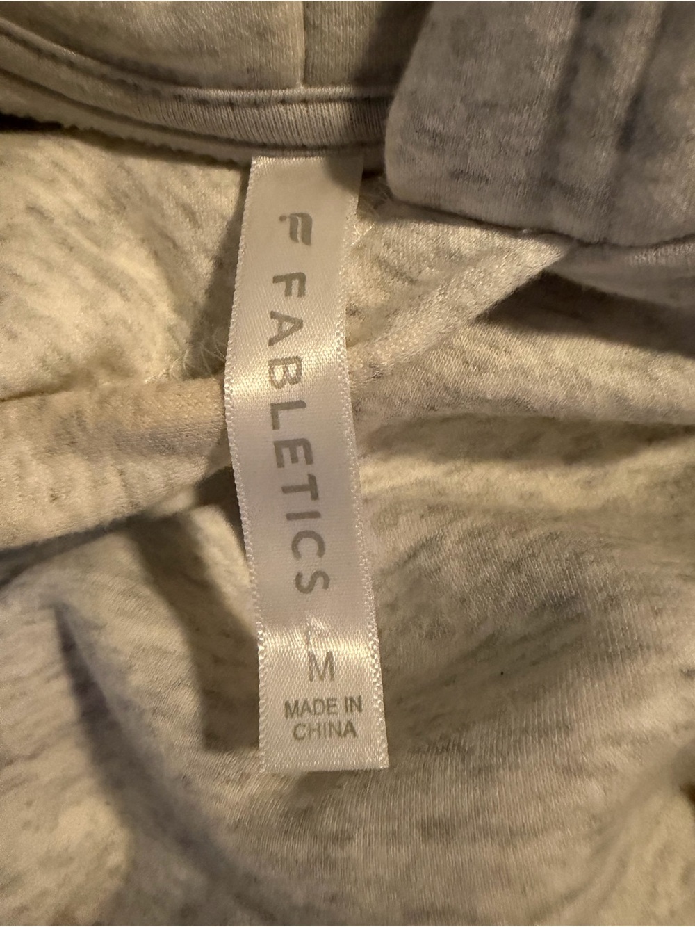 Fabletics Light Heather Cream Hooded Sweatshirt - Picture 3 of 3